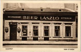 Budapest VIII. Beer László étterem. Sándor utca 44. (ma Bródy Sándor)