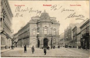 1906 Budapest VIII. Baross utca, villamos, Wenckheim palota (Fővárosi Szabó Ervin Könyvtár) (fl)