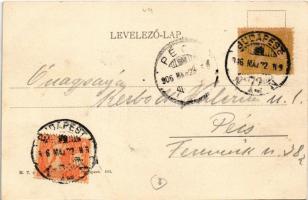 1906 Budapest VIII. Baross utca, villamos, Wenckheim palota (Fővárosi Szabó Ervin Könyvtár) (fl)