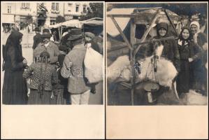 cca 1940 Marosvásárhely, piaci felvételek, életképek, Székelyudarhelyre tartó busz (mögötte "Ha...