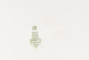 Zsolnay hat személyes porcelán étkészlet. Matricás, jelzett, minimális kopással