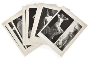 cca 1920-1930 Művészi aktok, 8 db fekete-fehér nyomat, helyenként kopásokkal, lapméret: 33x26 cm