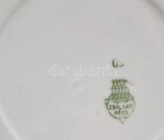 Zsolnay négy személyes porcelán teás és mokkás készlet. Arany kék festéssel, jelzett, kis kopással e...