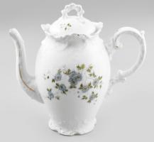 Régi teás kanna, Cseh, XIX. sz. matricás, jelzett, kis kopással 23 cm