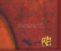 V. Tóth Éva (1964-): Anyával. Olaj, farost. Jelzett. Hátoldalán autográf felirattal. Fakeretben. 50x...