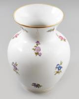 Hollóházi virágmintás váza. Jelzett, hibátlan, m: 20 cm