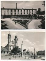 Tata, Tata-Tóváros; - 6 db MODERN város képeslap: Kossuth Lajos tér, Óratorony az általános iskoláva...