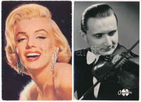 26 db főleg MODERN képeslap magyar és külföldi híres emberekkel és színészekkel / 26 mostly modern m...