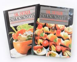 Dr. Oetker Szakácskönyvtár 2 kötete: Ínyencfalatok reggel, napközben és este; Burgonya, rizs, metéltek, zöldségek, saláták. Fordította Török Irén. Bp., 1992. Gabo Könyvkiadó és Kereskedő Kft. Színes fotókkal gazdagon illusztrálva. Kiadói kartonált papírkötésben.