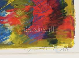 Olvashatatlan jelzéssel: Színes kavalkád. Vegyes technika, papír. Dekoratív, üvegezett fakeretben, 4...