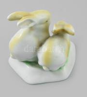 Hollóházi nyúlpár. Jelzett, hibátlan, m: 7,5 cm