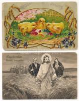 15 db RÉGI húsvéti üdvözlő motívum képeslap vegyes minőségben / 15 pre-1945 Easter greeting motive postcards in mixed quality