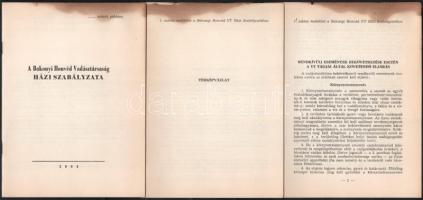 1984 A Bakonyi Honvéd Vadásztársaság házi szabályzat. hn., 1984., nyn., 22+2 p.+2+2+4+4+2+2+11 p. 7+...