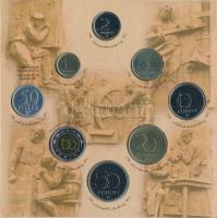 1999. 50f-100Ft (8xklf) forgalmi sor "75 éves a Magyar Nemzeti Bank" dísztokban T:BU patin...