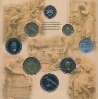 1999. 50f-100Ft (8xklf) forgalmi sor "75 éves a Magyar Nemzeti Bank" dísztokban T:BU patin...