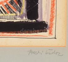 Tardi Kovács Sándor (1938-2013): Felhő és napsütés, 1984. Vegyes technika, papír, jelzett. Hátoldalá...