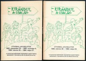 1983-1984 Kirándul a család - A Hazafias Népfront Budapesti Bizottsága túra-programfüzetei, 3 db + kitöltetlen igazolólap