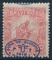 Debrecen I 1919 Hadisegély 10f eltolódott felülnyomással / Mi 11 with shifted overprint. Signed: Bodor