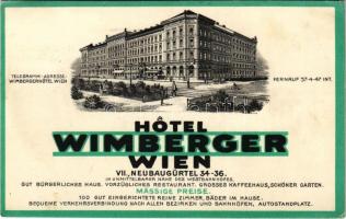 Wien, Vienna, Bécs; Hotel Wimberger advertisement. Neubaugürtel 34-36. (fl)