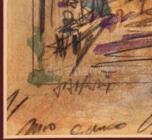 Olvashatatlan jelzéssel: Róma, spanyol lépcső, 1960-as évek. Vegyes technika, papír. Üvegezett faker...