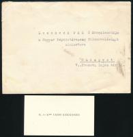 1963 Bp., Reino Palas finn nagykövet aláírt levele Losonczi Pálnak, Urho Kekkonen finn elnök névjegy...