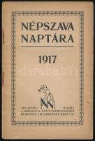 1917 Népszava naptára. Bp., Népszava, 115+1 p.+24 sztl. lev. Borító nélküli példány, kissé sérült lapszélekkel.