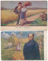 9 db RÉGI magyar népviseletes képeslap vegyes minőségben / 9 pre-1945 Hungarian folklore postcards i...