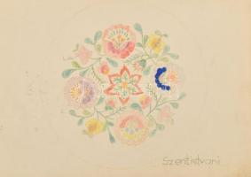 Hímzésminta-rajzok, füzetben + egy külön lapon, változó állapotban