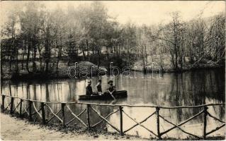 Előpatak-gyógyfürdő, Valcele; Csolnakázó tó. Binder Jakab kiadása / lake (EK)