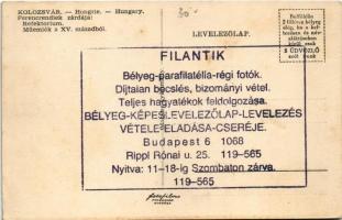 Kolozsvár, Cluj; Ferencrendiek zárdája, belső, refektorium. Filantik reklám a hátoldalon / nunnery i...