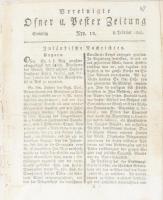 1807 Vereinigte Ofner u. Pester Zeitung Nr. 12., széteső állapotban