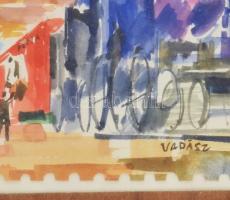 Vadász jelzéssel: Hőlégballon. Akvarell, papír. Üvegezett fakeretben. 31x24 cm