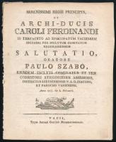 1807 Vác, Serenissimi Regii Principis, et Archiducis Caroli Fernandi [...]