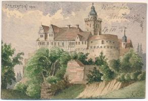 1901 Falkenstein, Burg / castle, hand-drawn (r)