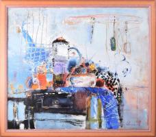 Szergej Szavcsenko (-), ukrán festő: Csendélet sajttal és almával. Olaj, vászon. Fakeretben, 70x80 cm.