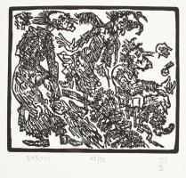 Banga Ferenc (1947-): Banga - Babitsról, Banga Ferenc metszetei I-IX. 9 db linómetszet külön álló la...