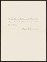 1938 A Magyar Királyi Kormány köszönő levele Gömbös Gyula miniszterelnök halálakor küldött kondoleáló üzenetekre