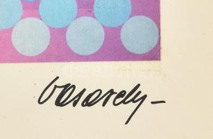 Vasarely Victor (1908-1997): Remek. Ofszet nyomat, papír. Jelzett a nyomat alatt nyomtatva. Bal alsó...