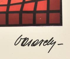Vasarely Victor (1908-1997): Dyevat. Ofszet nyomat, papír. Jelzett a nyomat alatt nyomtatva. Kisebb ...