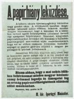 1941 Nagykőrös papírhiány leküzdése tárgyában kiadott hirdetmény 66x43 cm
