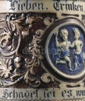 Antik német kőcserép söröskorsó. Kis kopással, m: 13,5 cm