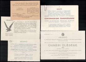 cca 1930 9 db meghívó: Turul szövetség. Világháborús hősi emlékmű avatás, egyetemi, stb