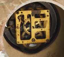 Antik márványtestű kandalló óra, 36x20x10 cm