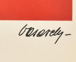 Vasarely Victor (1908-1997): YV. Ofszet nyomat, papír. Jelzett a nyomat alatt nyomtatva. Sarkaiban k...