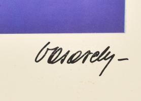 Vasarely Victor (1908-1997): Toebb. Ofszet nyomat, papír. Jelzett a nyomat alatt nyomtatva. Sarkaiba...