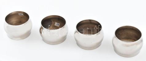 4 darab ezüstözött szalvétagyűrű, d: 5 cm