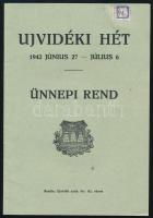 1942 Az Ujvidéki hét ünnepi rendje. Programok, reklámok 32 p.