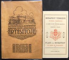 1934-1935 A Felsőgallai Községi Polgári Fiú- és Leányiskola értesítője illetve Homolka József készítette Budapest térkép nagyon szép állapotban