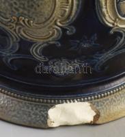 cca 1900, Nagyméretű német kőcserép kancsó. Sérüléssel, m: 30,5 cm