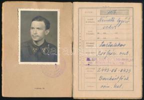 1941 Zsoldkönyv szakaszvezető részére fényképpel